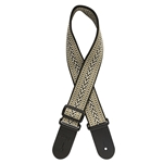 Stagg Woven cotton guitar strap with rafter pattern White