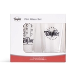 Taylor Pint Glasses,Black Logo,2-Pack Design