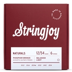 Stringjoy Naturals Light Gauge (12-54) Phosphor Bronze Acoustic Guitar Strings