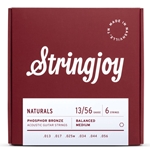 Stringjoy Naturals Medium Gauge (13-56) Phosphor Bronze Acoustic Guitar Strings