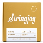 Stringjoy Brights Medium Gauge (13-56) 80/20 Bronze Acoustic Guitar Strings