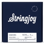 Stringjoy Heavy Gauge (55-110) 4 String Long Scale Nickel Wound Bass Guitar Strings