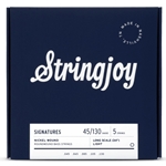 Stringjoy Light Gauge (45-130) 5 String Long Scale Nickel Wound Bass Guitar Strings