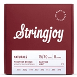 Stringjoy Naturals Baritone 8 String Light Gauge 15-70 Phosphor Bronze Acoustic Guitar
