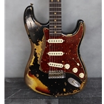 Fender Custom Shop Limited 61 Roasted Stratocaster Super Heavy Relic Electric Guitar Black over 3TSB