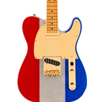 Fender Buck Owens Telecaster Red, Silver and Blue Sparkle Electric Guitar
