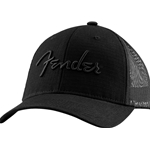 Fender Snap Back Pick Holder Hat, Black Black/Red