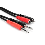 Hosa Dual 1/4 in TS to Dual RCA 2m Cable