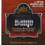 GHS PF170 5-String Banjo Stainless Steel Loop End Regular Light Gauge