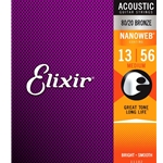 Elixir 11027 80/20 Bronze Nanoweb Acoustic Guitar String Custom Light 11-52
