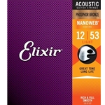 Elixir 11052 80/20 Bronze Nanoweb Acoustic Guitar String Light 12-53