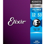 Elixir 11050 80/20 Bronze Polyweb Acoustic Guitar Strings Light 12-53