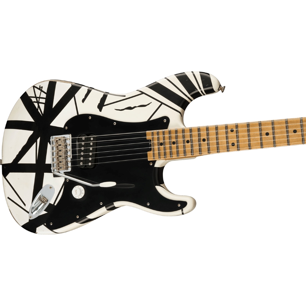 EVH black and white stripe自作ギター EVH Striped Series '78 Eruption, Maple Fingerboard, White