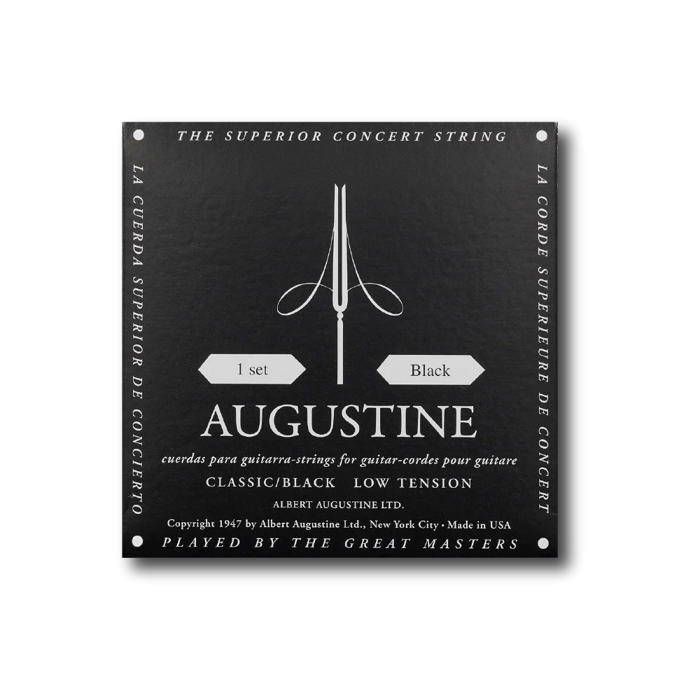 Mundt Music of Longview Augustine Low Tension Black Classical Guitar