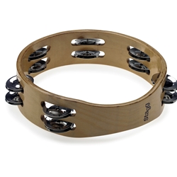 Stagg 8" Headless Wooden TambourineWwith 2 Rows of Jingles