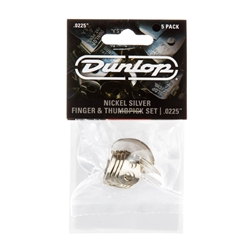 Dunlop Nickel Silver Fingerpicks and Thumbpick 5 Pack .0225