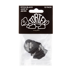 Dunlop Tortex Pitch Black Jazz III Picks .88MM 12 Pack 482-088