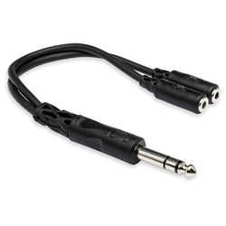 Hosa 1/4 in TRS to Dual 3.5 mm TRSF Y Cable