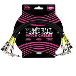 Ernie Ball 1' Angle Angle 3 Pack Black