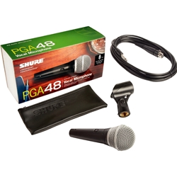 Shure PGA48 Cardioid Dynamic Vocal Microphone With XLR-QTR cable