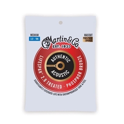 Martin MA550T Lifspan Phosphor Bronze Acoustic Guitar Strings Medium 13-56