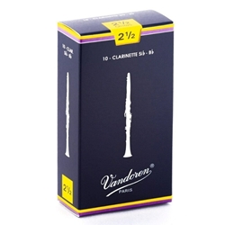 Vandoren #2 1/2 Traditional Bb Clarinet Reeds Box of 10