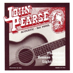 John Pearse 600L Phosphor Bronze Acoustic Strings Light 12-53