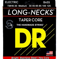 DR TMH6-30 Long Necks Stainless Steel Tapered 6-String Bass, 30-125