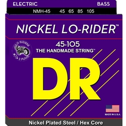 DR NMH45 Lo-Rider Nickel Plated Steel Electric Bass Strings Medium 45-105