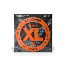 D'Addario ECG23 Chromes Flat Wound Electric Guitar Strings Extra Light 10-48