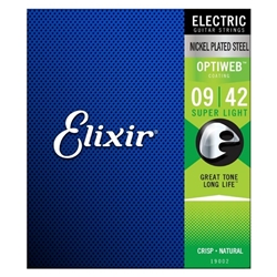 Elixir 19002 Optiweb Electric Guitar Strings Super Light 9-42