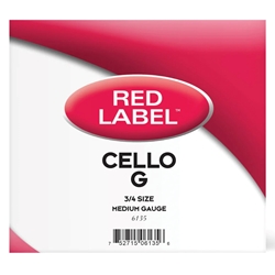 Red Label Cello G Single String 3/4 Medium