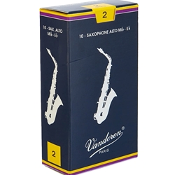 Vandoren #2 Traditional Alto Saxophone Reeds Box of 10
