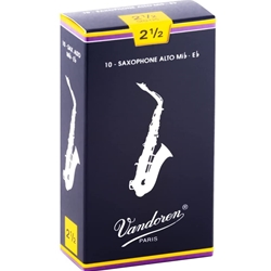 Vandoren #2 1/2 Traditional Alto Saxophone  Reeds Box of 10