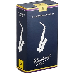 Vandoren #3 Traditional Alto Saxophone Reeds Box of 10