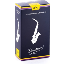 Vandoren #3 1/2 Traditional Alto Saxophone Reeds Box of 10