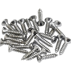 Fender Pickguard Control Plate Mounting Screws (24) (Chrome)