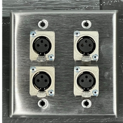 Horizon DP4DFN 4 Female XLR 2 Gang Wallplate