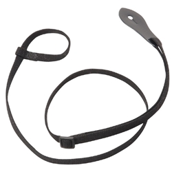 Levy's Black 3/8” Cotton Webbing, One Leather End, One Loop End Strap