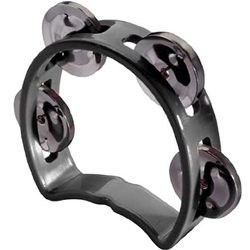 Stagg Plastic Cutaway Mini Tambourine With 4 Jingles Black