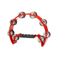 Stagg Cutaway plastic tambourine with 16 jingles Red