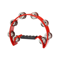 Stagg Cutaway Plastic Tambourine With 16 Jingles Red