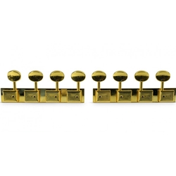Kluson Oval Metal Button Tuners, 3 Per Side, Gibson Style, Gold (Type SD9005MG