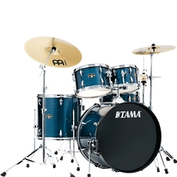TAMA Imperialstar 5-Piece Complete Kit with Meinl HCS cymbals Hairline Blue