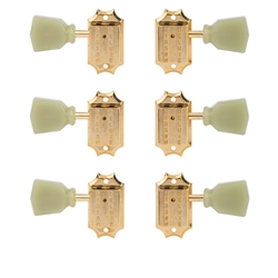 Gibson Deluxe Green Key Tuner Set, Vintage Gold