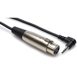 Hosa XLR3F to Right-angle 3.5 mm TRS 10'