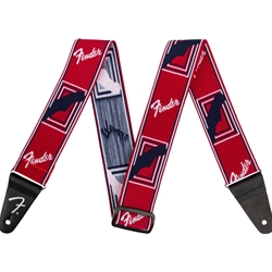 Fender Weighless 2" Mono Strap, Red/White/Blue