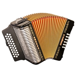 Hohner Corona II FBbEb Accordion Black Lacquered