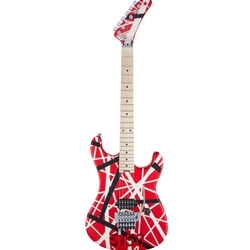 EVH Striped Series 5150, Maple Fingerboard, Red with Black and White Stripes Electric Guitar