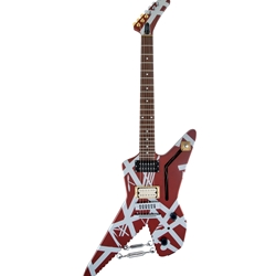 EVH Striped Series Shark, Pau Ferro Fingerboard, Burgundy with Silver Stripes Electric Guitar